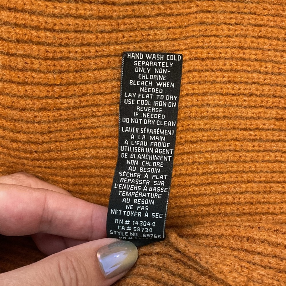 7 For All Mankind Rust Brown Button-Front Cropped Cardigan - Picture 6 of 7